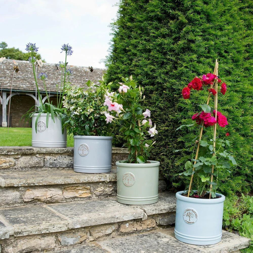 Woodlodge 38cm White / Cream Glazed Heritage Cylinder Pot 2 Woodlodge 38cm White / Cream Glazed Heritage Cylinder Pot - Image 2