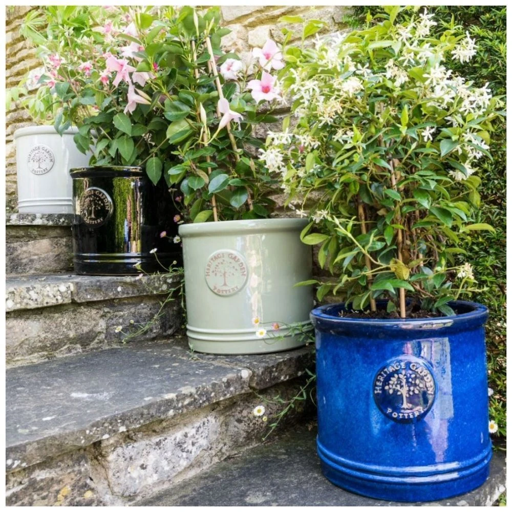 Woodlodge 30cm Mint Green Glazed Heritage Cylinder Pot 2 Woodlodge 30cm Mint Green Glazed Heritage Cylinder Pot - Image 2