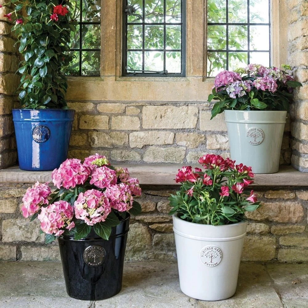 Woodlodge 33cm Pastel Grey Glazed Heritage Pot 2 Woodlodge 33cm Pastel Grey Glazed Heritage Pot - Image 2