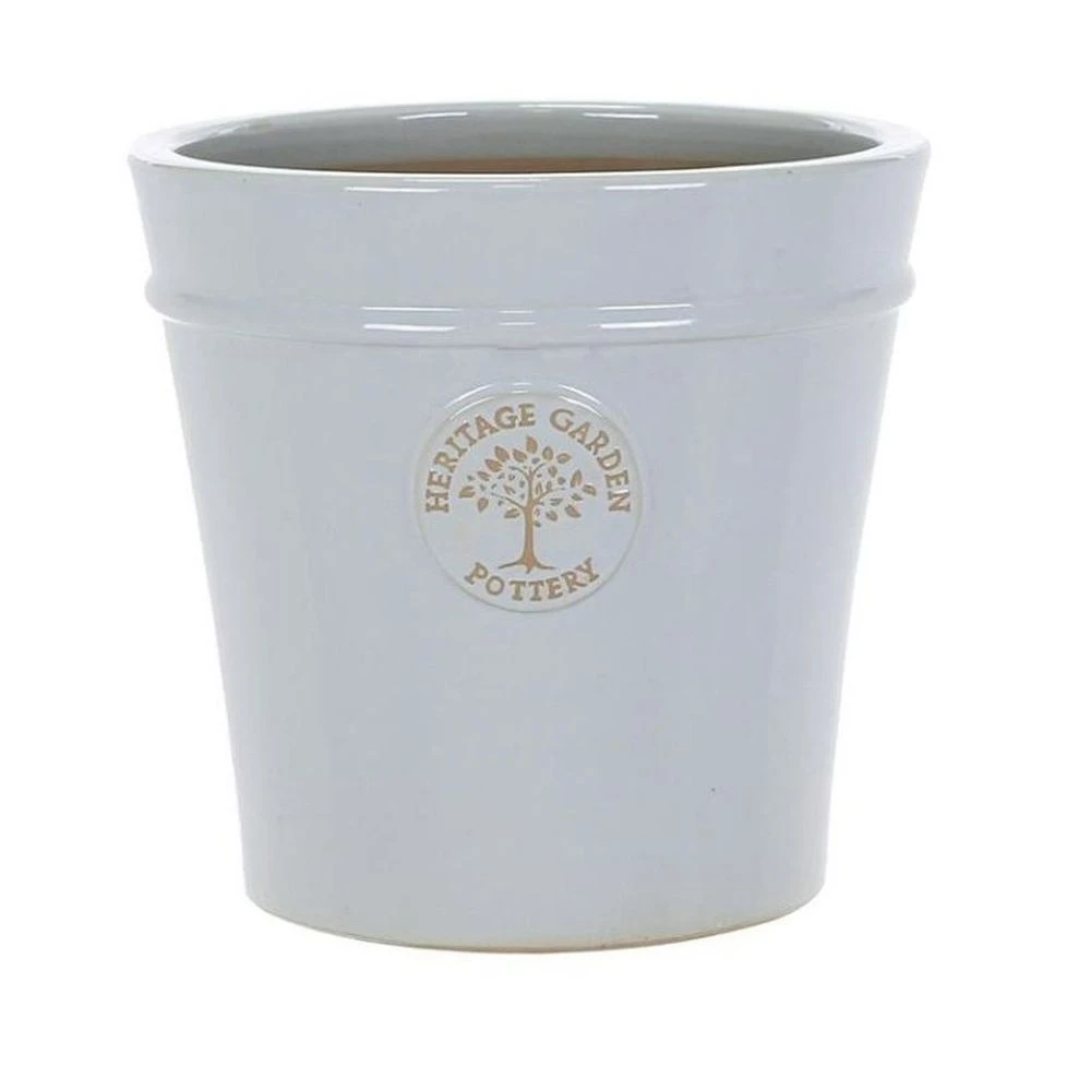 Woodlodge 33cm Pastel Grey Glazed Heritage Pot 1 Woodlodge 33cm Pastel Grey Glazed Heritage Pot