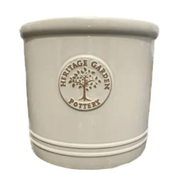 Woodlodge 38cm White / Cream Glazed Heritage Cylinder Pot