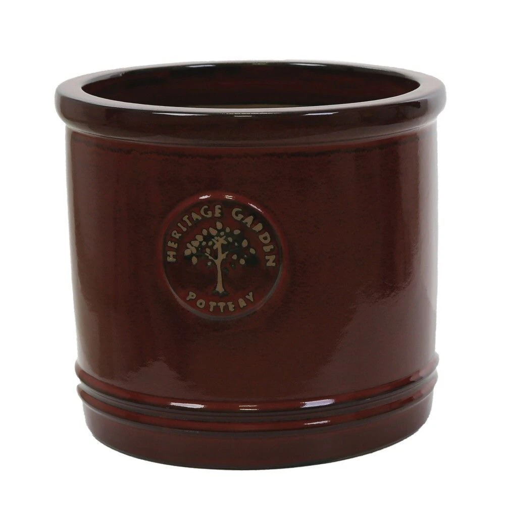 Woodlodge 30cm Glazed Red Heritage Cylinder Pot 1 Woodlodge 30cm Glazed Red Heritage Cylinder Pot