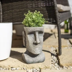 La Hacienda 26cm Resin Easter Island Head Planter -Hush Arbor Sales 5055025558239 3