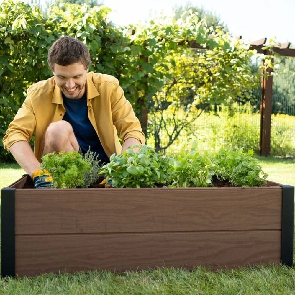Keter 106cm Rectangular Garden Bed - Maple Brown 1 Keter 106cm Rectangular Garden Bed - Maple Brown