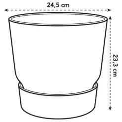 Elho 25cm Leaf Green Greenville Round Planter -Hush Arbor Sales 8711904332433 3