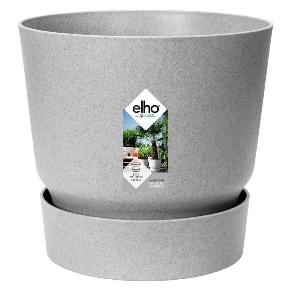 Elho 25cm Living Concrete Greenville Round Planter 1 Elho 25cm Living Concrete Greenville Round Planter