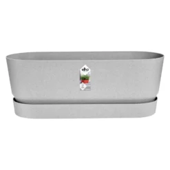 Elho 50cm Living Concrete Greenvillle Long Trough Planter